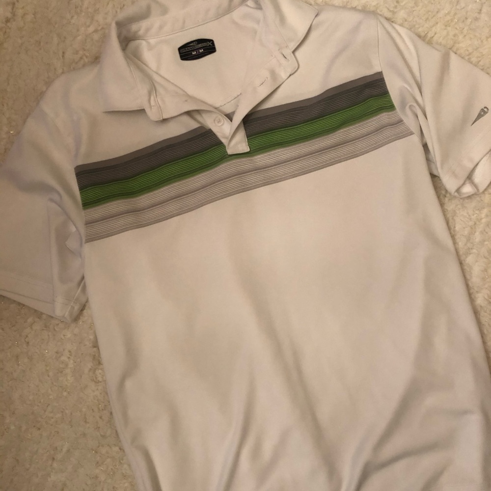 Golf polo, men’s white and green